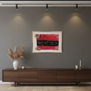 HAND CRAFTED 5 x 7 Barbie Core Abstract Painting Art Room Decor Unique Upcycled